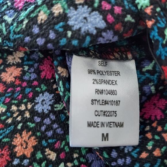 Chloe & Katie Micro Floral Print Long Sleeve Wrap Blouse Size M - Picture 13 of 13